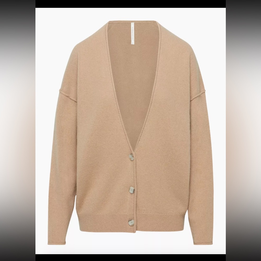 (Never Worn) Luxe Cashmere Cardigan - Aritzia Tan Size Large